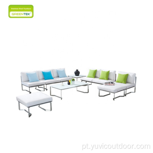 Courtyard Villa Outdoor Sofa Set frame de aço inoxidável